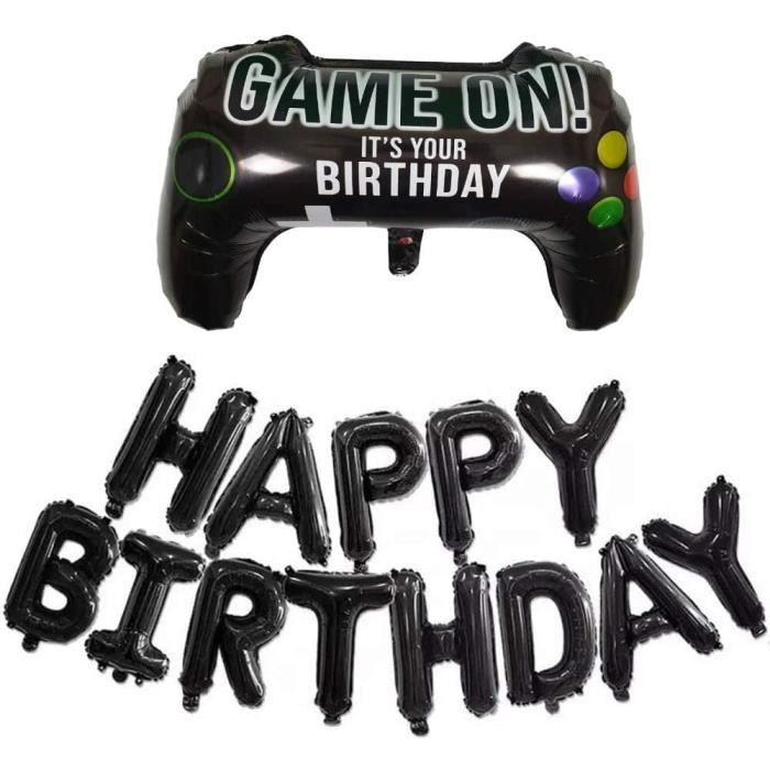 Set De Décoration Anniversaire Gamer – Ballons Numéro 10, Bannière, Contrôleur – Thème Jeu Vidéo Pour Garçons 10 Ans