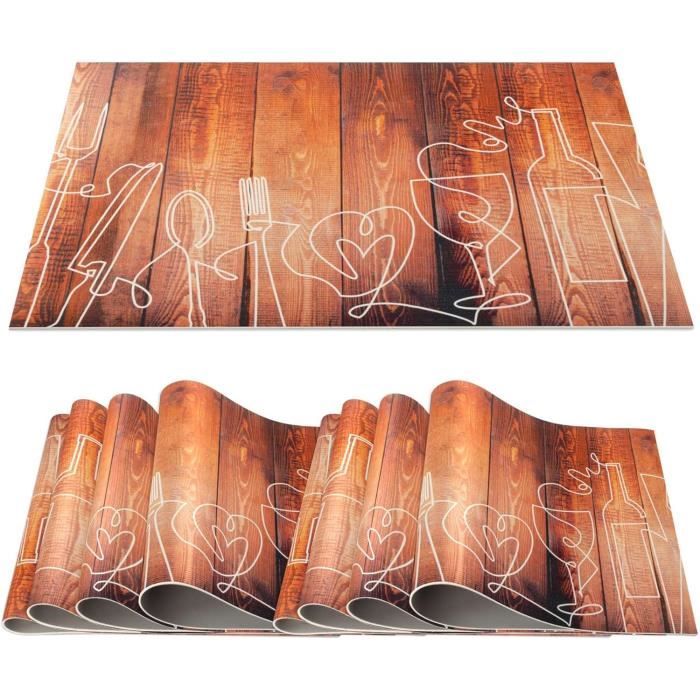 Lot De 4 Sets De Table PVC Halloween Toile D'Araignée Et Citrouilles - Antidérapants Et Résistants à La Chaleur
