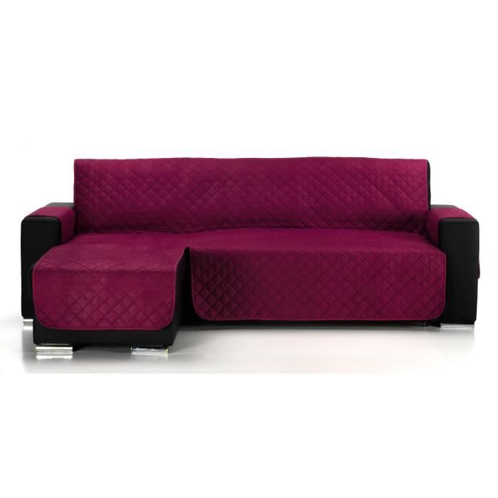 Couvre-canapé d´angle Matelassé Alvin Angle à gauche Taille 200cm couleur Mauve. COMPOSITION: 100% polyester.