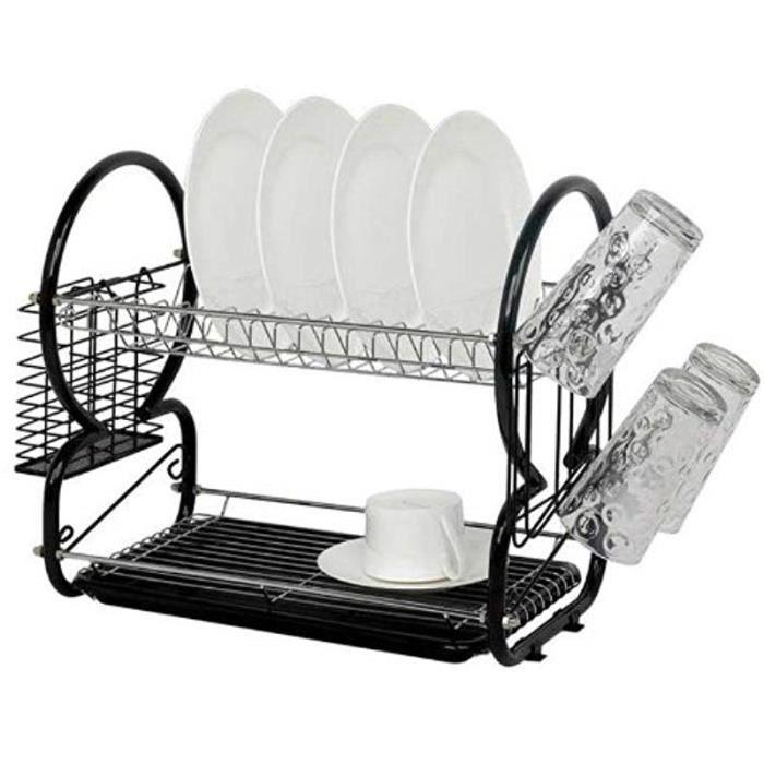 Plaqué Chrome Cuisine Dish Rack Égouttoir avec égouttoir /& Assiettes Couverts Titulaire