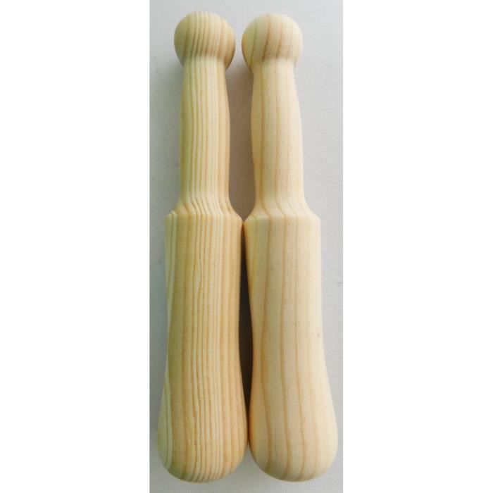 Lot de 2 pilons Pilon bois 20,5cm (pin) à Cocktail aromates purée d'ail ...