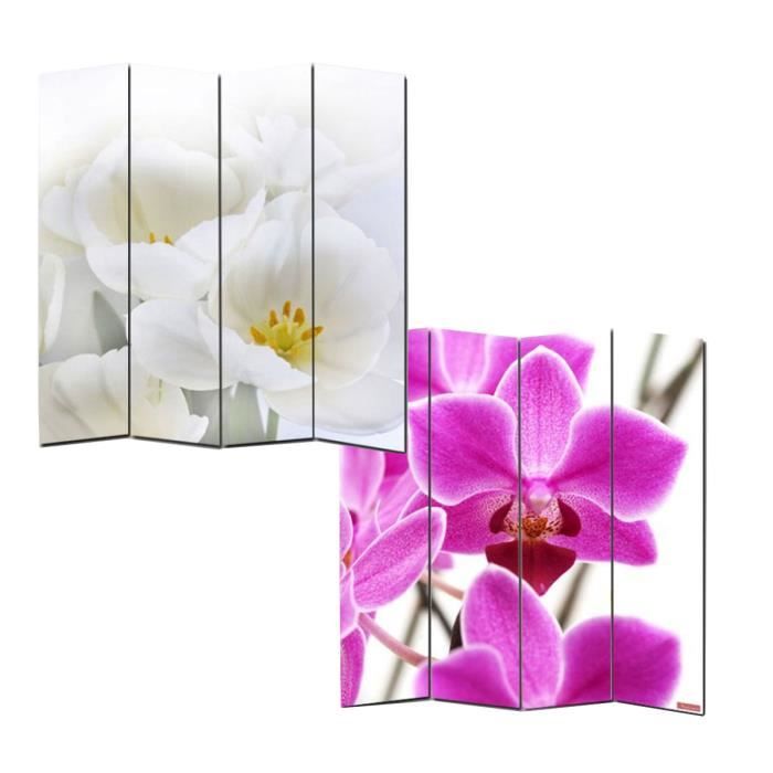 Paravent 4 panneaux avec 4 jardinières amovibles séparateur de pièce