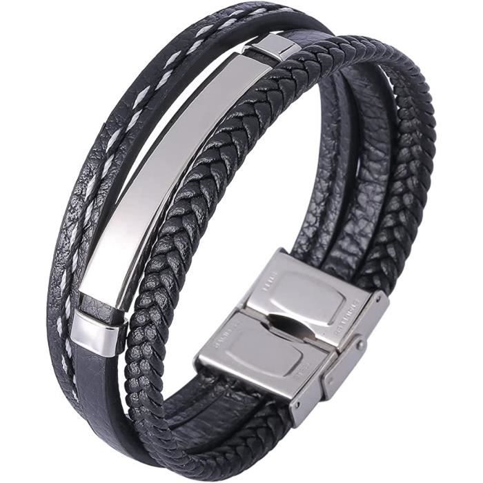 Bracelet en cuir cheap homme pas cher
