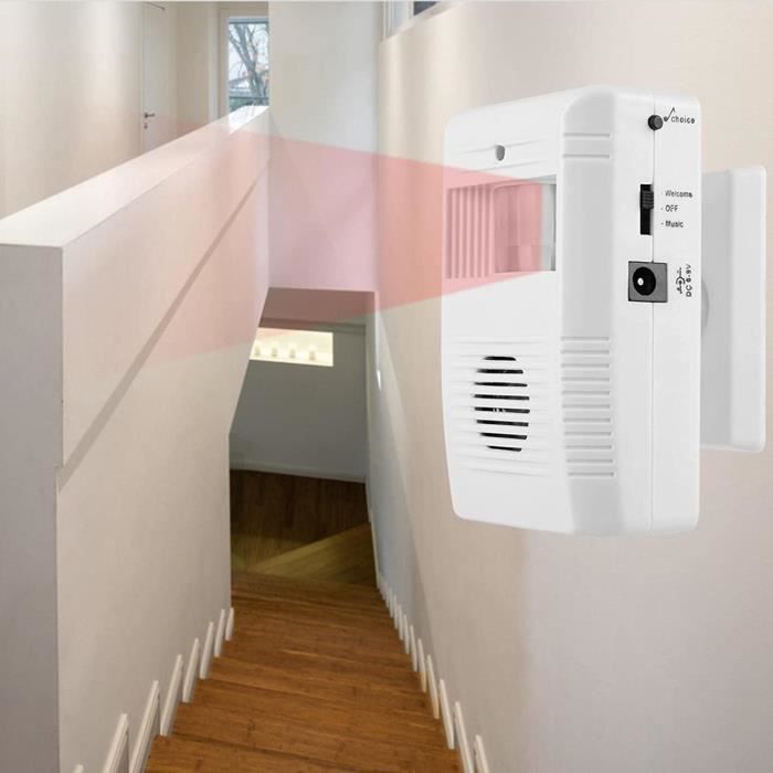 Fdit Sonnette De Bienvenue Détecteur De Mouvement Alerte Sans Fil Système Sécurisé Alarme De