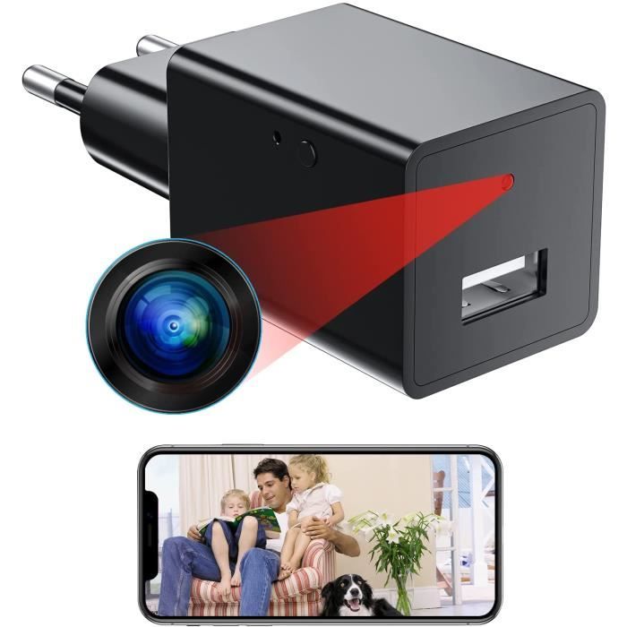 Prise de courant camera espion Wifi 1080P et 2 ports USB 5V 2A