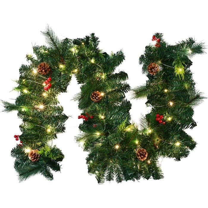 Guirlande Sapin Artificiel Noël 10m - Décoration Intérieure/Extérieure, Branches Vertes Réalistes