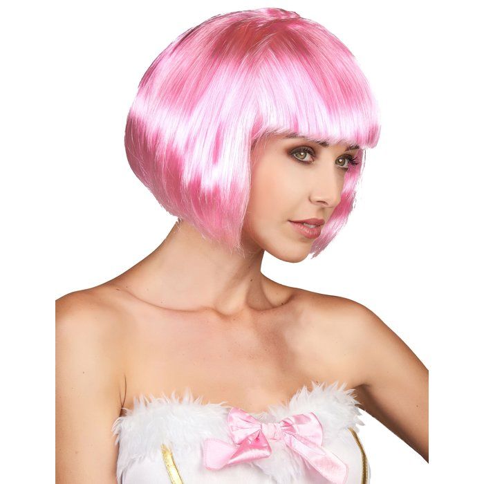 Perruque courte rose on sale