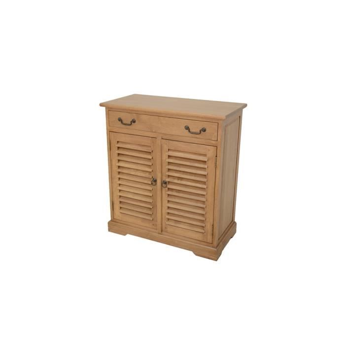 Colonial Meuble Chaussures 2 Portes 1 Tiroir Karen Huile Naturel
