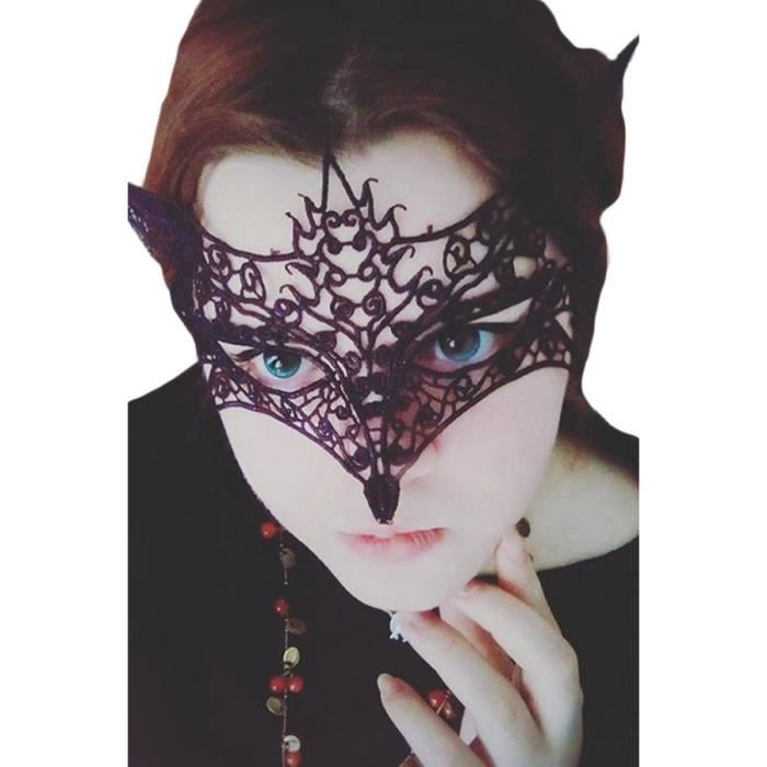 Masque loup renard vénitien en dentelle, élégant g