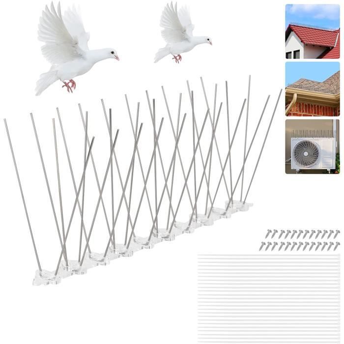 Pics Anti-Pigeon 3 mètres - Répulsif Pigeons Corbeaux Moineaux - Pointes  inox - Flexible - Installation Facile Balcon, Fenêtre à