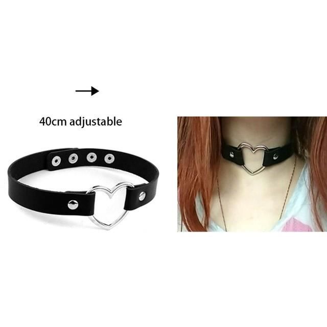Collier BDSM En Cuir Noir Avec Anneau Métal Argenté - Tour De Cou Slave - Neuf