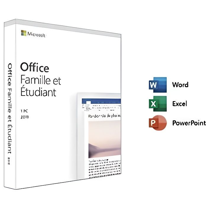Microsoft Office 2019 Famille et Etudiant - Licence dématérialisée