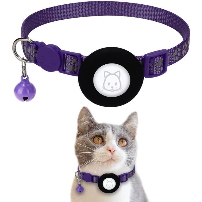 Collier chat anti-étranglement réglable Silicone - Violet