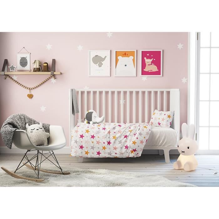 Parure De Couette Parure De Lit Enfant Ou Bebe 2 Pieces Avec Housse De Couette 80x1 Cm 100 Coton Renforce 1 Taie D Oreill 159 Cdiscount Maison