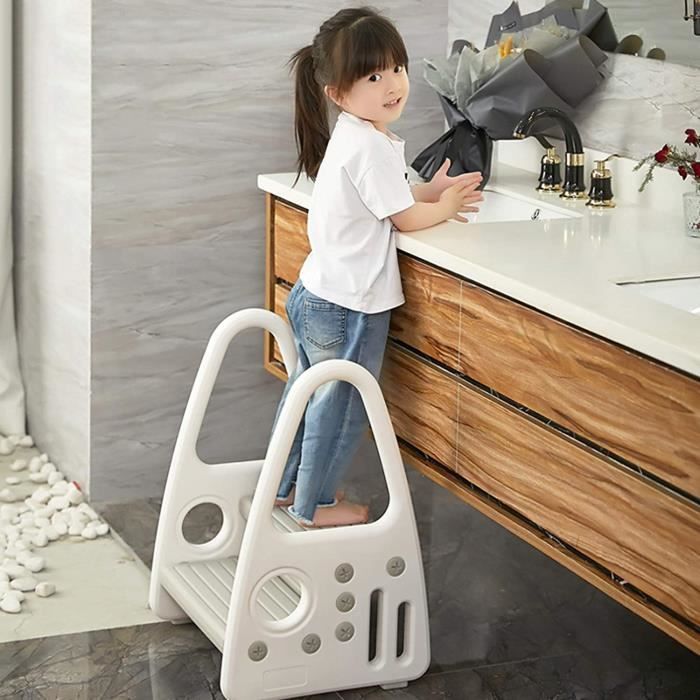 Marche Pieds Marchepieds Pour Enfant Bebe Blanc Tabouret A 2 Marches Avec Mains Courantes Pour Enfants Et Tout Petits Petits Tabour Cdiscount Puericulture Eveil Bebe
