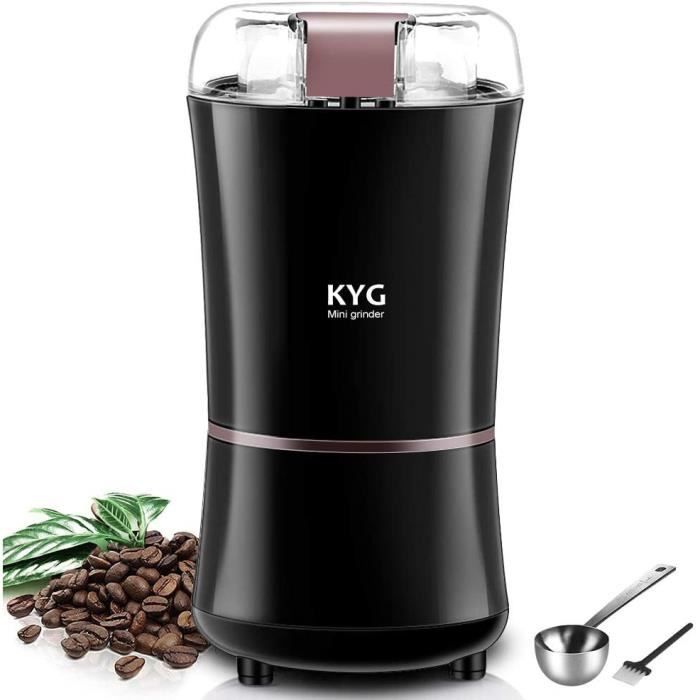 KYG Moulin à café électrique 300 W avec lames en acier inoxydable 304 pour grains de café sel épices poivre graines sucre 