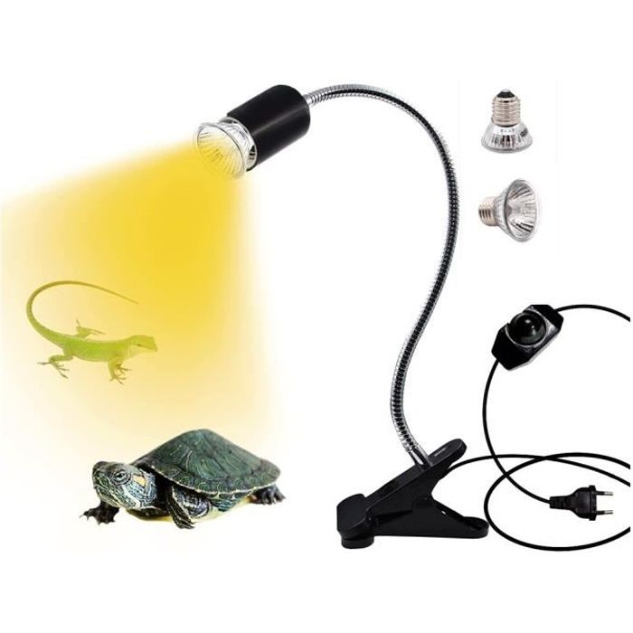 Lampe chauffante pour tortue aquarium lampe chauffante pour reptiles E27 UVA + UVB lampe hot spot pour reptiles aquarium 25W-50W