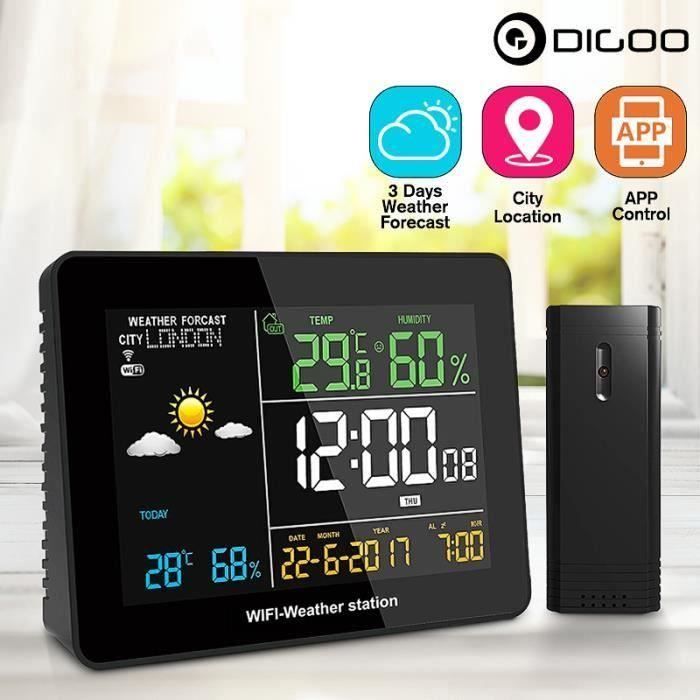 Station Météo Wi-Fi 7 en 1 - DUOKU - Écran Couleur TFT 7,3 po - Température et Humidité - IPX6 Station Météo Wi-Fi 7 en 1 - DUOKU - Écran Couleur TFT 7,3 po - Température et Humidité - IPX6
