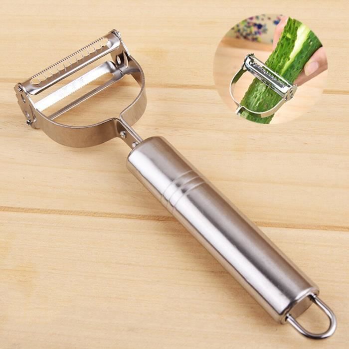 Éplucheur Julienne Multifonction 3 Pièces - En Acier Inoxydable, Pour Fruits Et Légumes, Facile à Nettoyer - 2