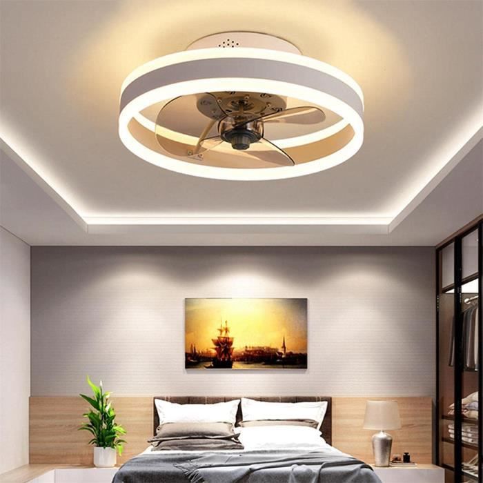 Reversible Plafonnier Ventilateur avec Telecommande 6 Vitesses Chambre LED Dimmable Ventilateur De PlafondBlanc40cm[Z230]