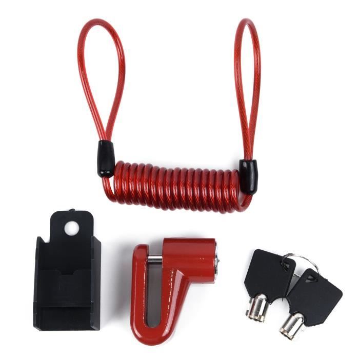 Câble De Rappel Antivol Vélo/moto 1,5 M En PVC - Pour Verrou Frein à Disque, Avertissement, Couleur Assortie - 5