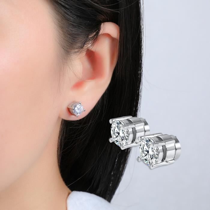 1 paire de boucles d'oreilles magnétiques en acier inoxydable, 6-8MM, pour hommes et femmes, Clip Non Piercing sur CZ, bijoux cadeaux  36