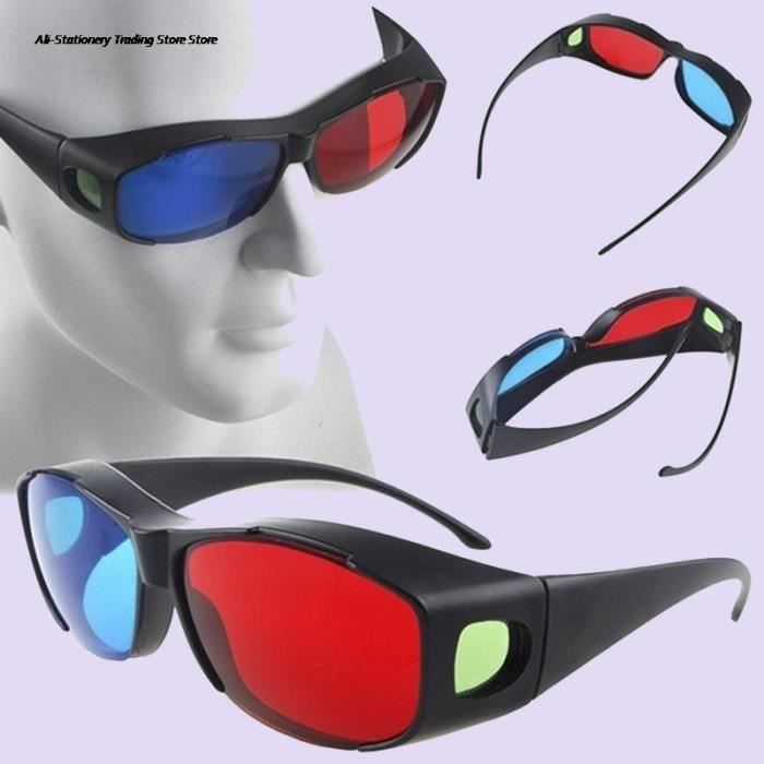 3D, cadre noir, rouge et bleu, pour Anaglyph dimensionnel, TV film DVD, jeu