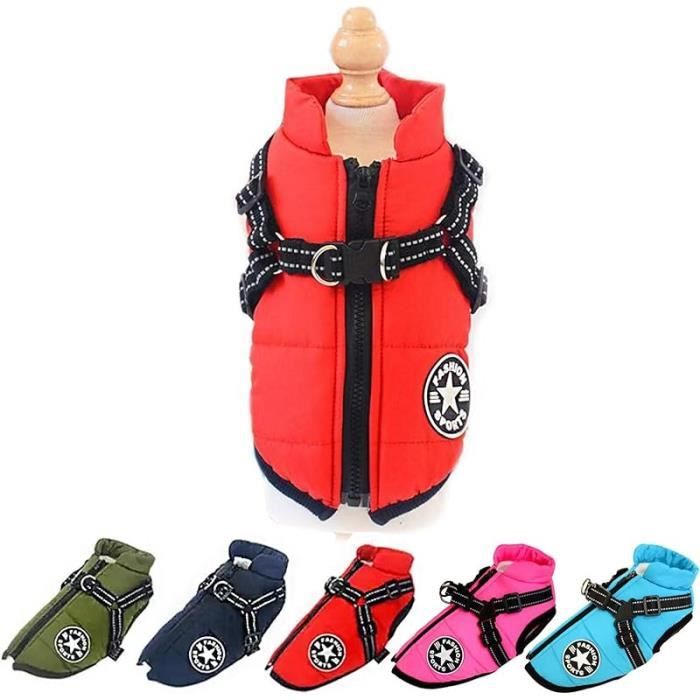 Meilleurs prix pour Manteau d hiver pour chien avec prservatif intgr vtements chauds pour chien en hiver impermable l eau SMALL RED