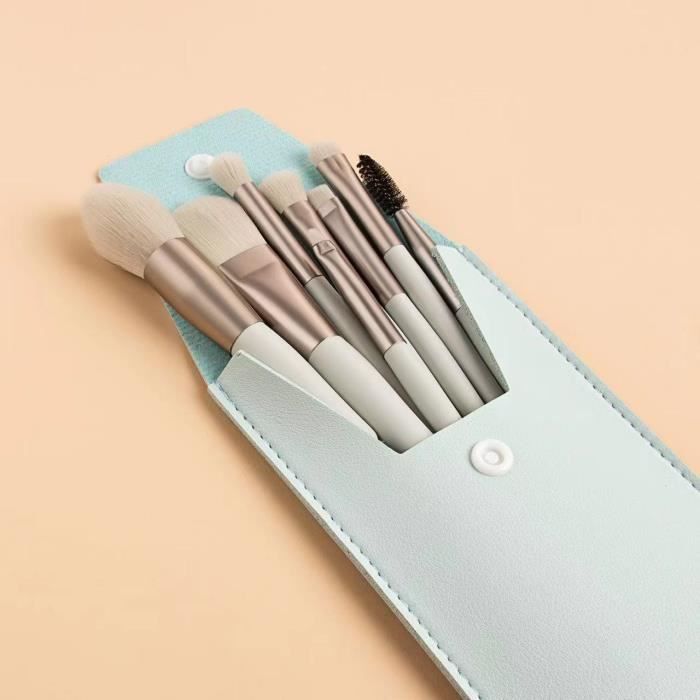 Kit De 4 Pinceaux De Maquillage Noir - Pour Poudre, Blush, Fard à Paupières Et Lèvres - Avec Miroir - Longueur 11 Cm