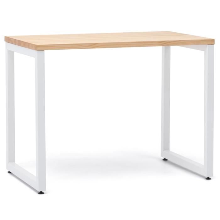 table de bureau icub. style industriel vintage. 60x120x73 cm. blanc