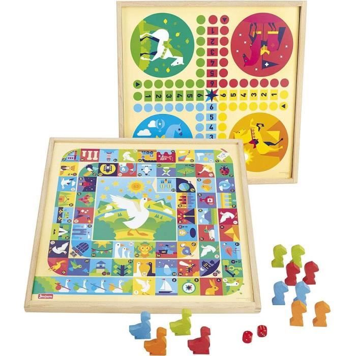 Coffret Jeux De L'Oie Et Petits Chevaux JEUJURA - Jeux Traditionnels En Bois Fabrication Française