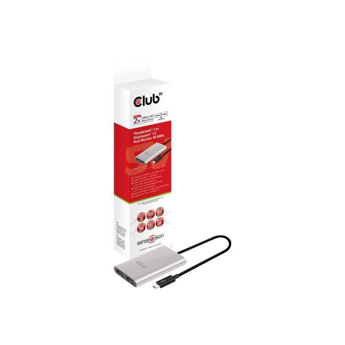 Club 3D SenseVision - Adaptateur vidéo externe - USB 3.1 (with DisplayPort Alternate Mode)- Thunderbolt 3 - 2 x DisplayPort
