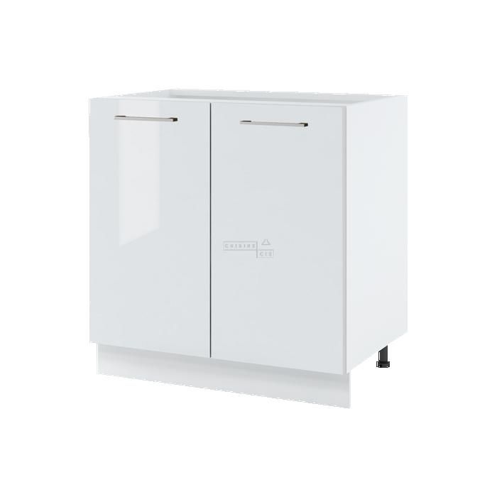 Meuble bas de cuisine Bellissi Blanc Brillant 2 portes L 80 cm - Cuisineandcie Meuble bas de cuisine Bellissi Blanc Brillant 2 portes L 80 cm - Cuisineandcie
