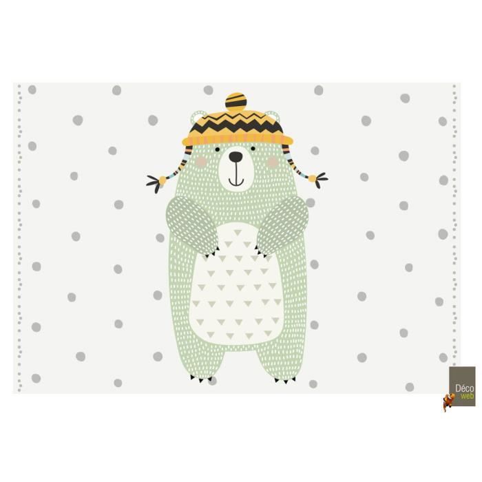 Tapis Vinyle Pour Chambre D Enfants Ours Polaire 66 X 95 Cm Cdiscount Maison
