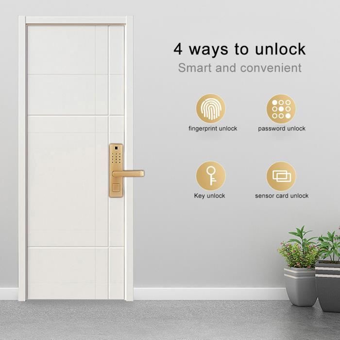 Serrure De Porte Intelligente à Empreintes Digitales - Verrou Connecté WiFi Avec Application, Code, Carte Et Clé Mécanique - 11