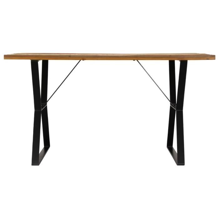 duokon - table de salle à manger 140x80x76cm bois de récupération massif