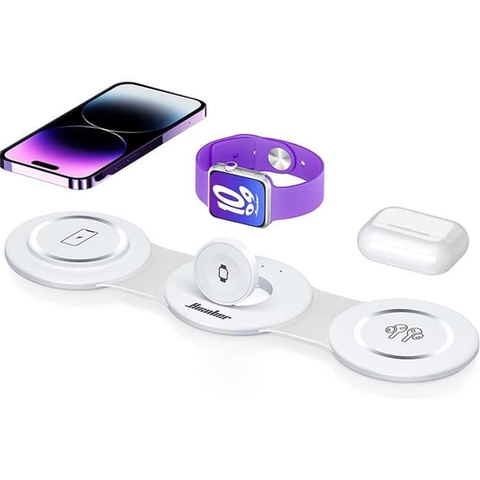 Chargeur sans fil magnétique pliable 3 en 1 pour iPhone - Chine Chargeur magnétique sans fil 3 en 1 et chargeur sans fil MagSafe pour iPhone 12 prix