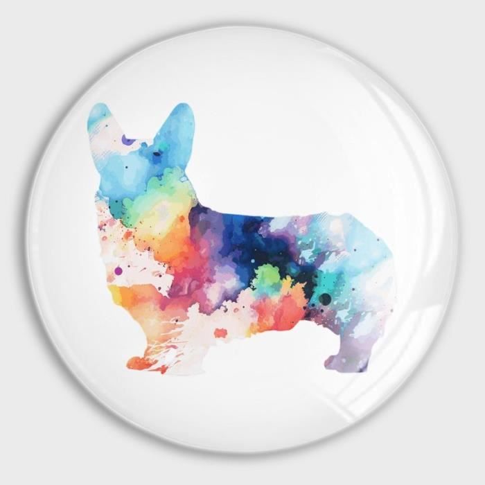 Broche à Revers Ou Aimant Corgi En étain - Modèle Chien - Fabriqué Aux États-Unis - Dimensions 1.75 X 1.5 Pouces