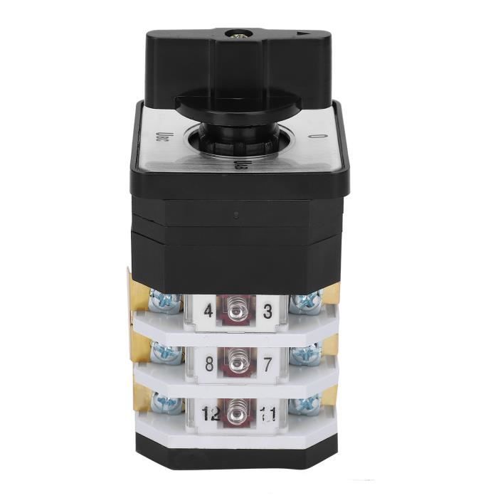 Commutateur Rotatif 6 Positions 12 Bornes AC500V 20A - Pour Contrôle De Circuits, Installation Facile