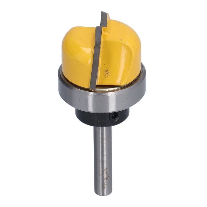 Lot De 4 Embouts De Routeur à Bord Rond - Tige 1/4", Diamètre 1/2", En Acier, Couleur Jaune (neuf)
