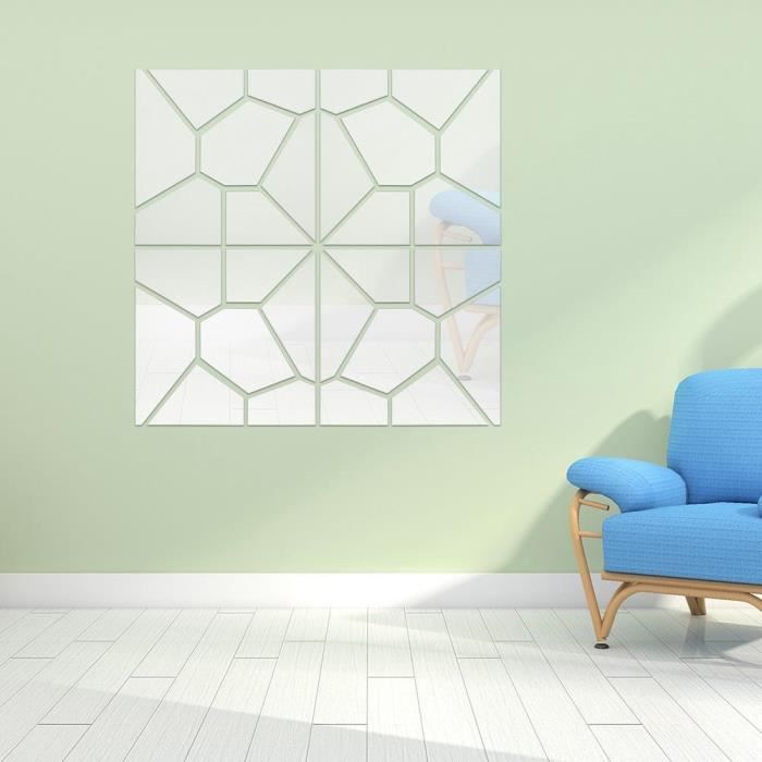 Sticker Mural Miroir Forme De Lune Argenté – Décoration Chambre Enfant Facile à Poser Et Enlever
