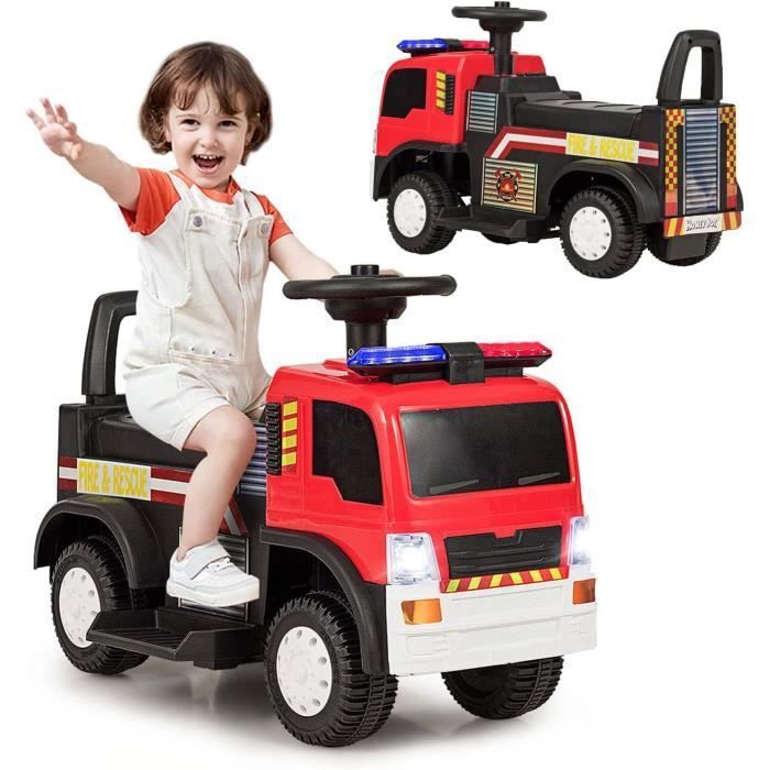 Goplus Voiture Electrique De Pompier Pour Enfants Camion De Pompiers Porteur Avec Gyrophare Et Sirene D Alarme 3km H Max 67x39x45cm Cdiscount Jeux Jouets