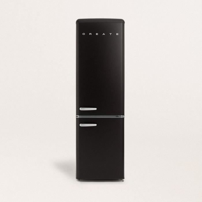CREATE - Réfrigérateur combiné de style rétro 244L, Noir mat - FRIDGE STYLANCE