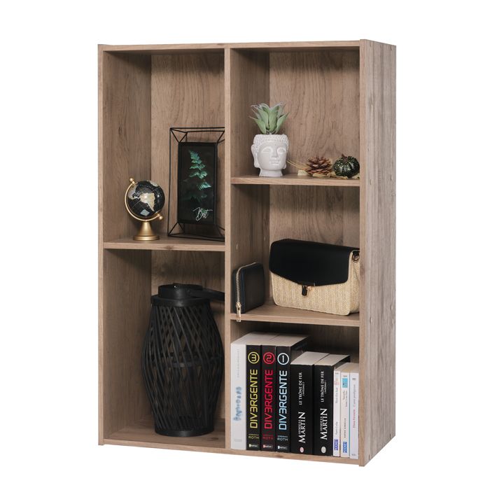 Iris Ohyama Bibliothèque étagère à 5 Compartiments Meuble à livres CX-23C Marron Cendré L60 x P29 x H8.79 cm Iris Ohyama Bibliothèque étagère à 5 Compartiments Meuble à livres CX-23C Marron Cendré L60 x P29 x H8.79 cm