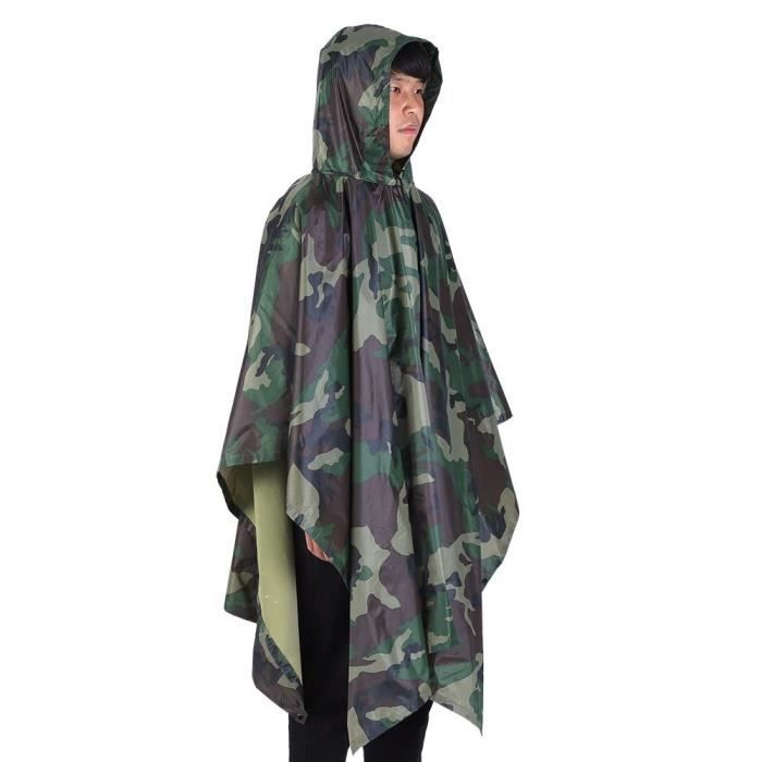 M-Tac Poncho de pluie tactique – Poncho militaire militaire – Imperméable Ripstop Camping Randonnée chasse en plein air Ponchos de pluie