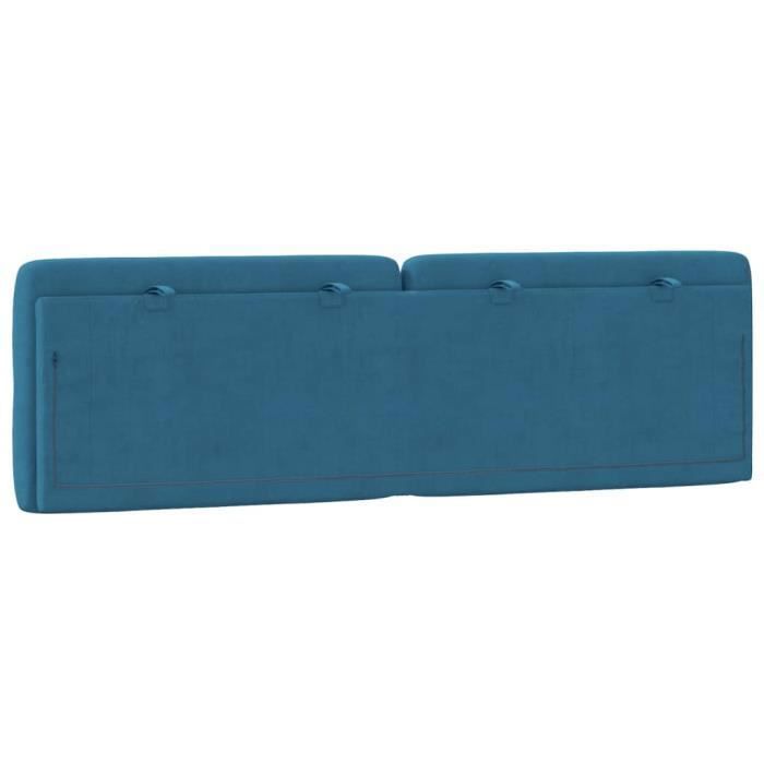 Mothinessto-Coussin de tête de lit bleu 160 cm velours