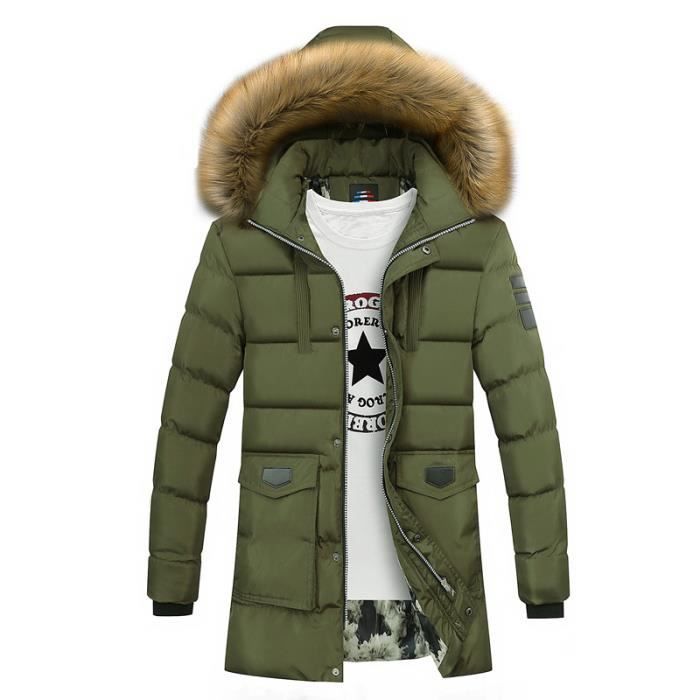 Doudoune Homme marque luxe pas cher épaississant Doudoune Hommes à capuche  Vêtement Masculin - Verte armée Verte armée - Cdiscount Prêt-à-Porter