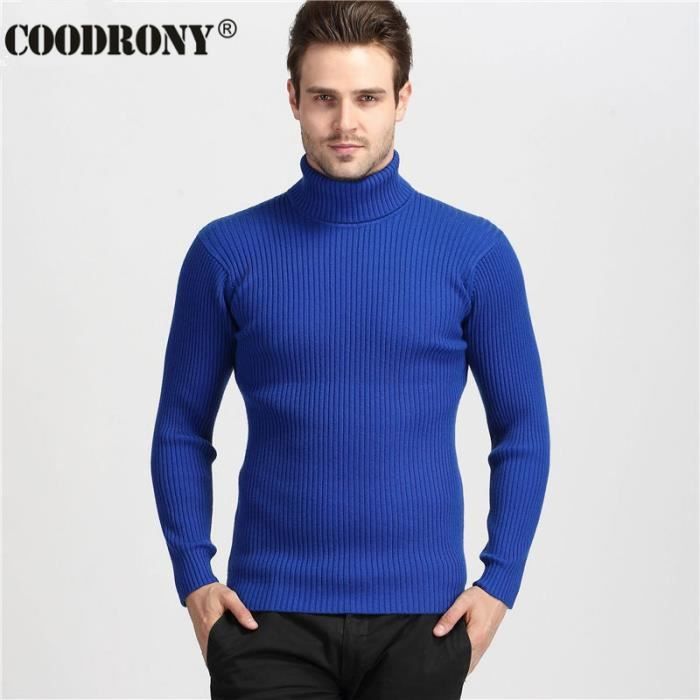 Pull col roulé homme laine 2025 epais