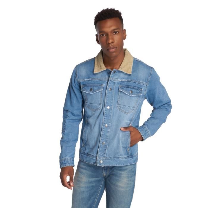 Shine Original Homme Manteaux Vestes Veste Jean Denim Bleu 526470 Cdiscount Pret A Porter