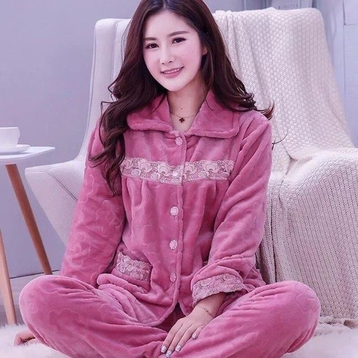 Pyjama Bébé Fille 2 Pièces En Flanelle Bleu – Doux Et Confortable Pour La Nuit
